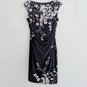 Ralph Lauren Black Floral Midi Dress